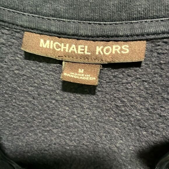 Michael KORS Midnight Blue 1/4 Sweatshirt Logo in White on Arm Unisex - Picture 4 of 7